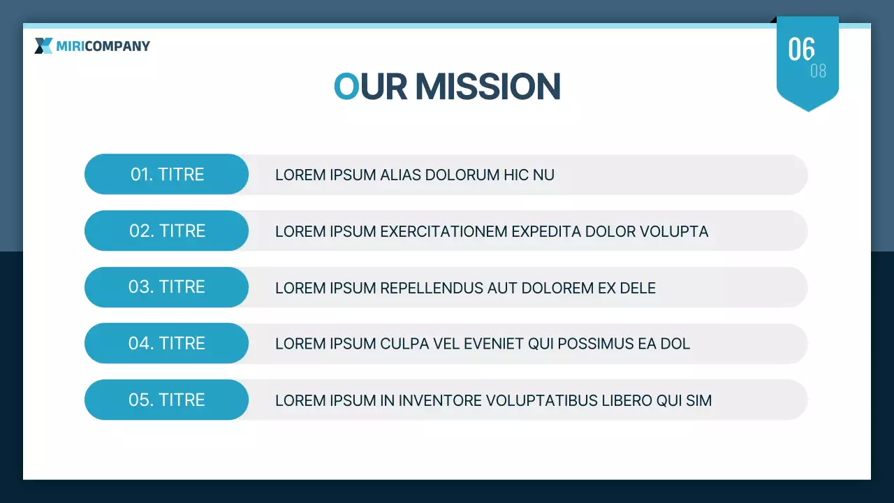 Présentation d'entreprise simple en bleu marine et menthe