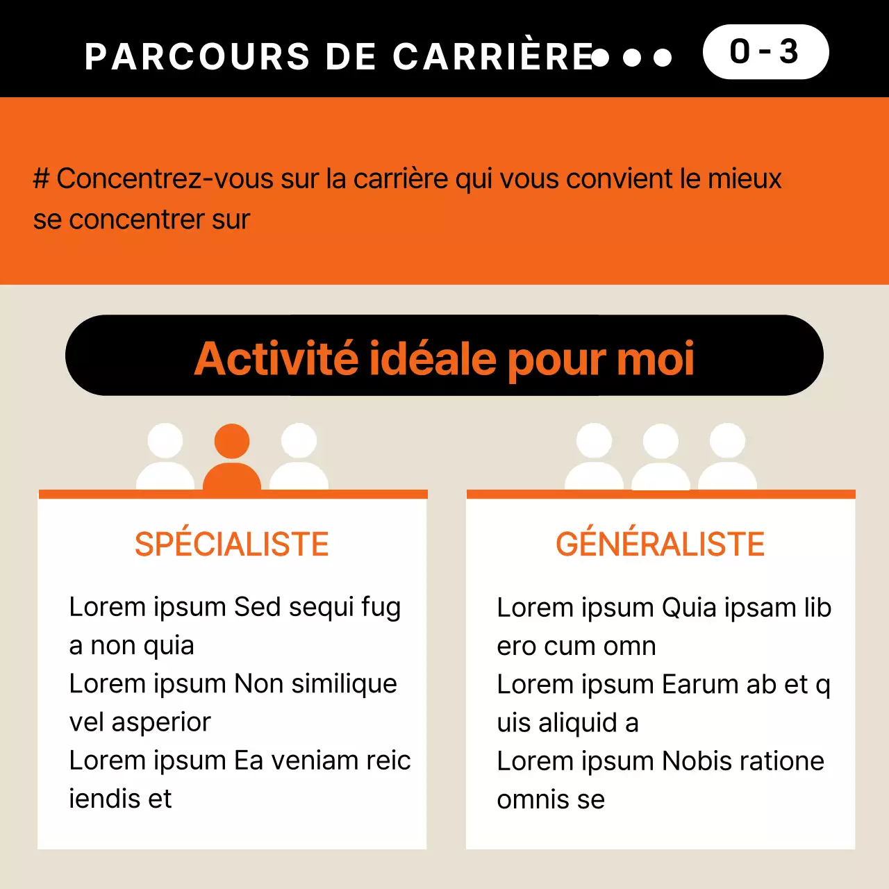 Plan d'affaires simple en orange et beige