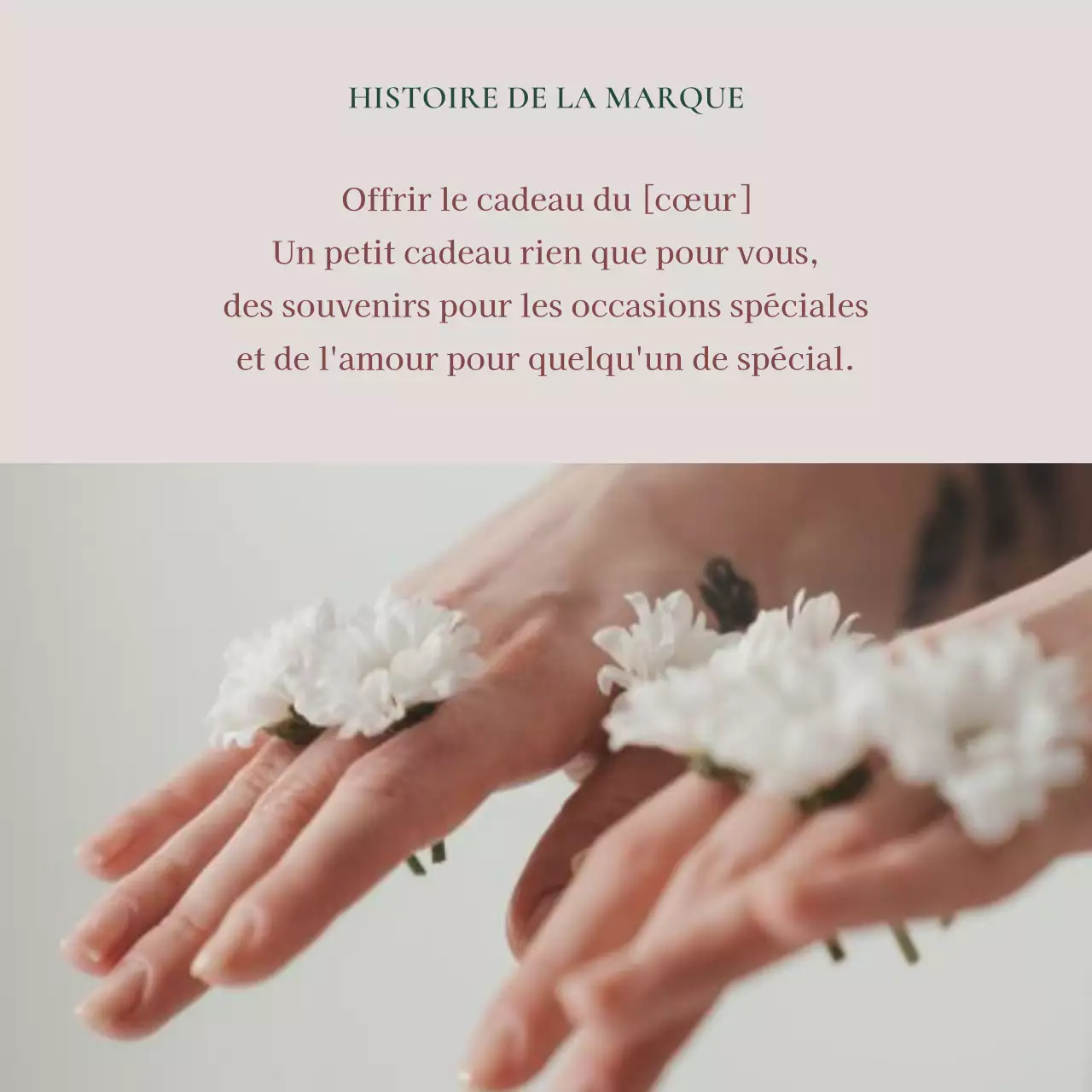 Une publicité vendant un lookbook d'accessoires de bijoux tendance en rose et marron.