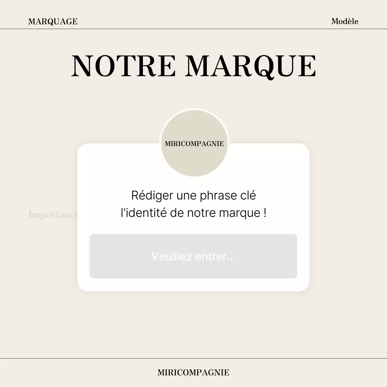 Un dossier de marque simple en beige