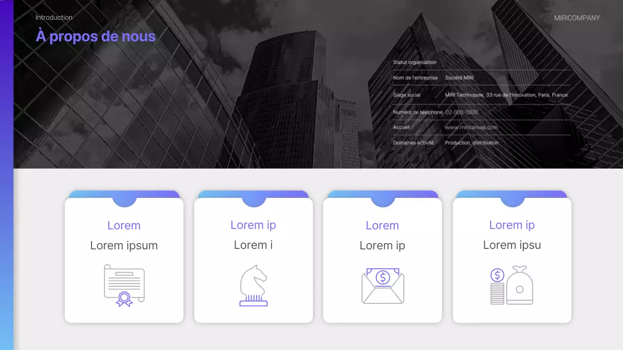 Un rapport de durabilité ESG moderne en violet et bleu clair