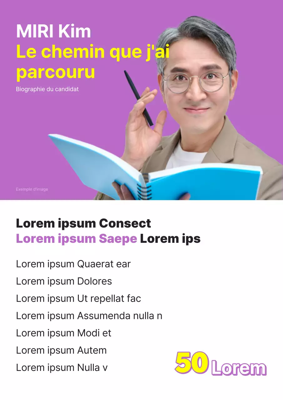 Prospectus électoral simple en violet