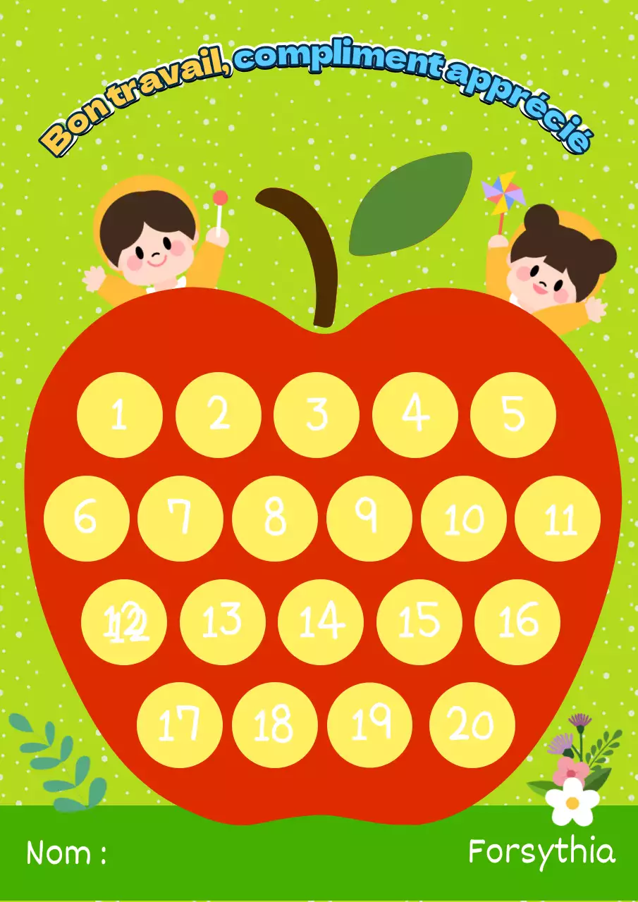 Tutoriel pour les autocollants de compliments rouges et chartreuses