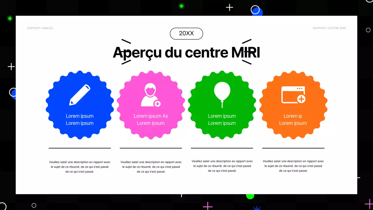 Rapports financiers de fin d'année kitsch en rose vif et couleurs fluorescentes