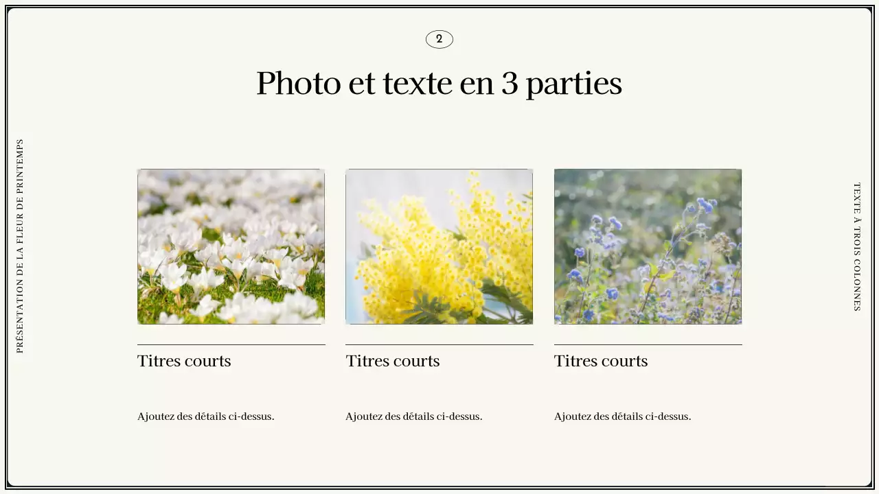 Fleurs printanières vintage dans une proposition de design ivoire