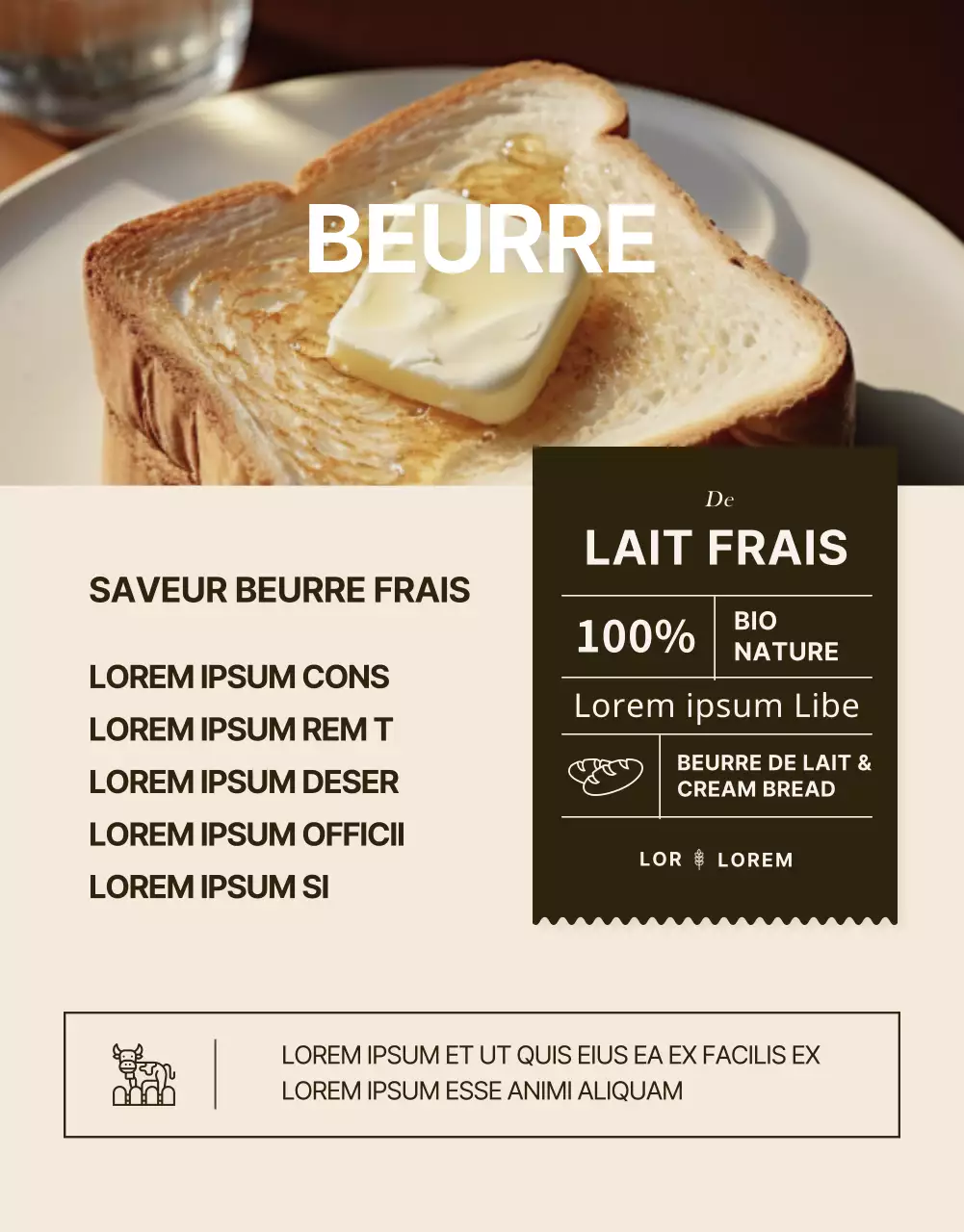 Promouvoir un événement de boulangerie moderne en noir et beige