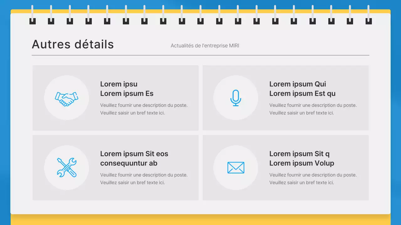 Lettre d'information mensuelle d'entreprise simple en bleu et jaune