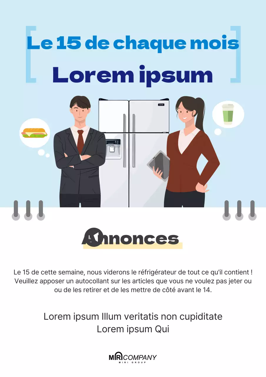 Avis de nettoyage du réfrigérateur surligné en bleu clair