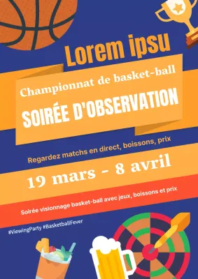 Publicité tendance pour la fête de la folie des marches en bleu et orange