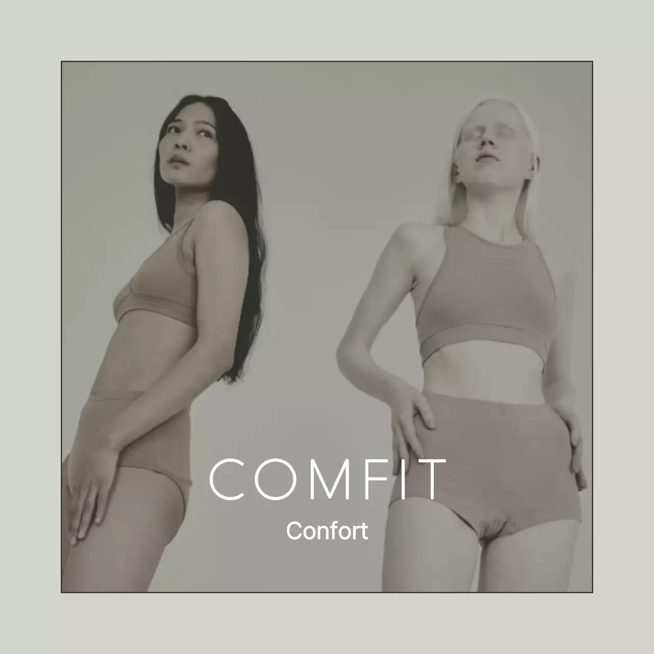 Publicité simple pour des sous-vêtements en blanc et chartreuse