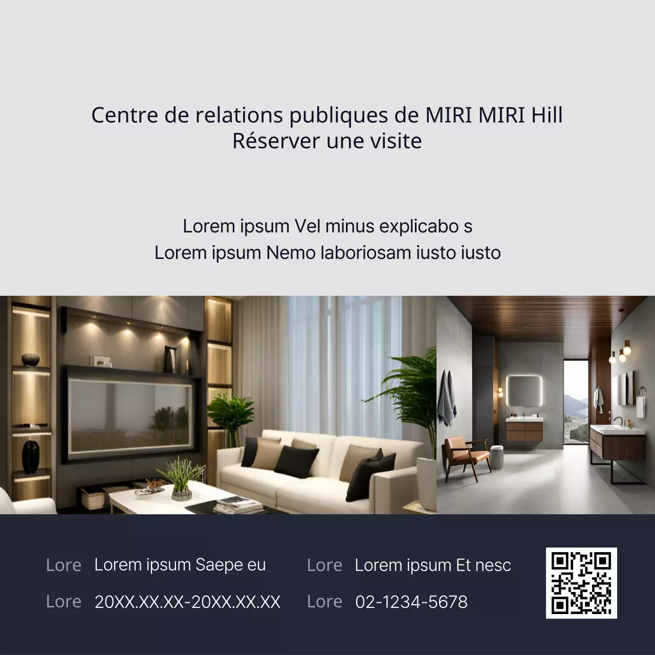 Promouvoir les visites de la maison modèle moderne bleu marine