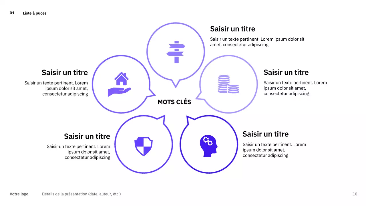 Des schémas simples et variés en bleu pour la planification