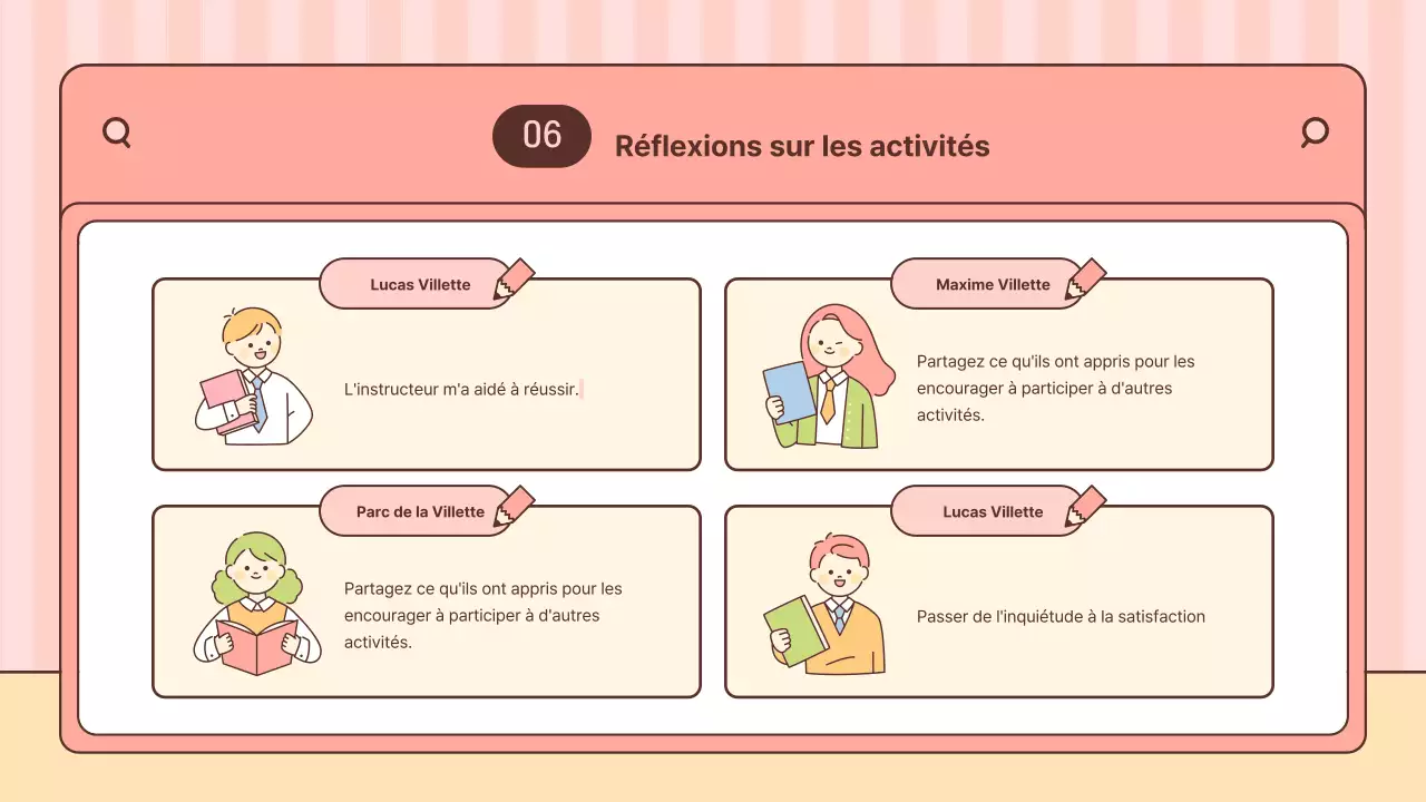 Centre rose et jaune Collection d'activités pour la classe post