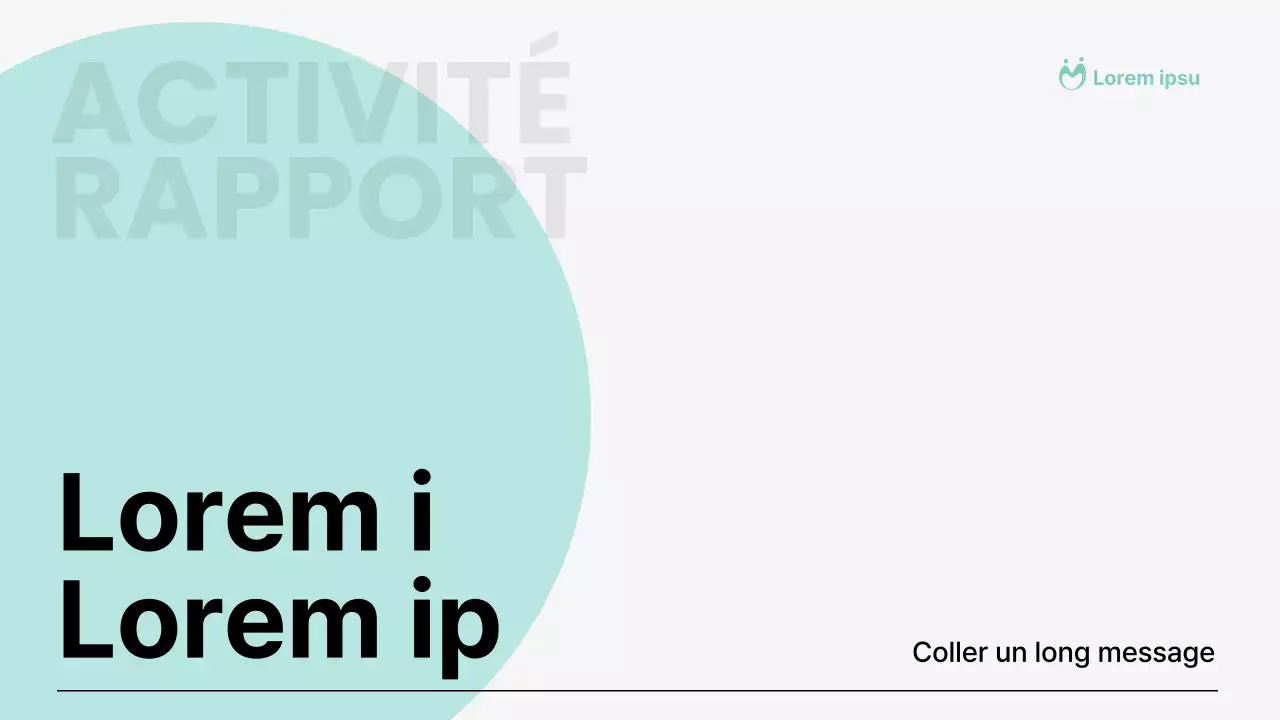 Des rapports d'activité simples, de couleur menthe et détaillés