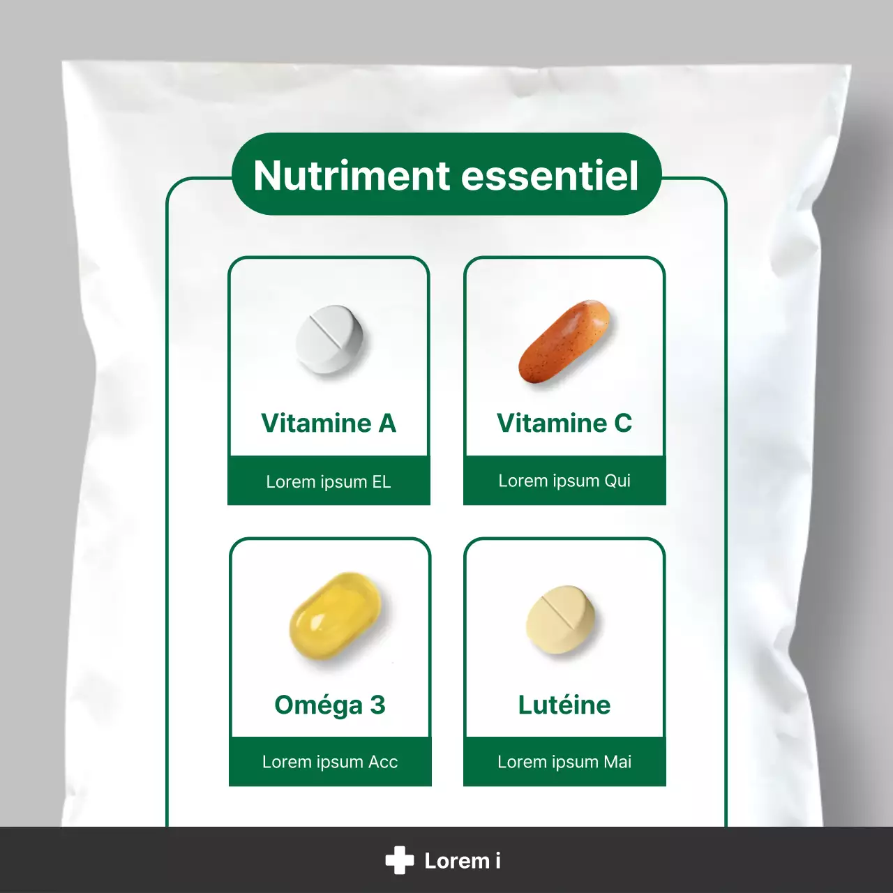 Informations nutritionnelles simples en blanc et vert