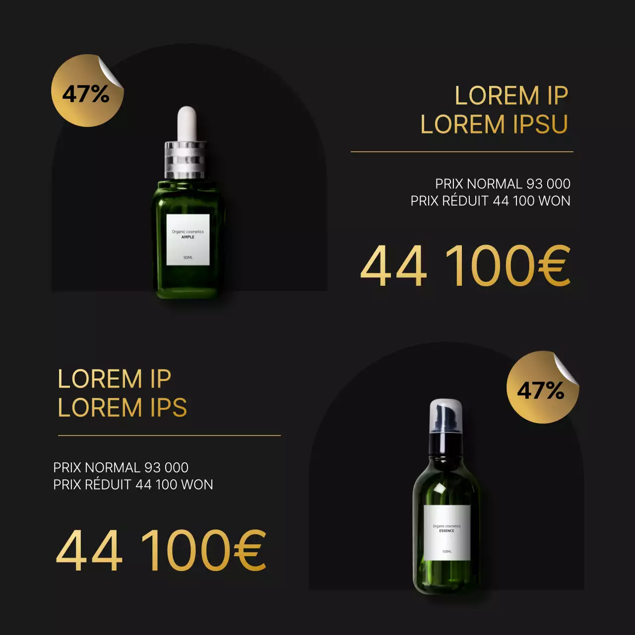 Annoncez une luxueuse vente de récompenses de fin d'année en or et noir