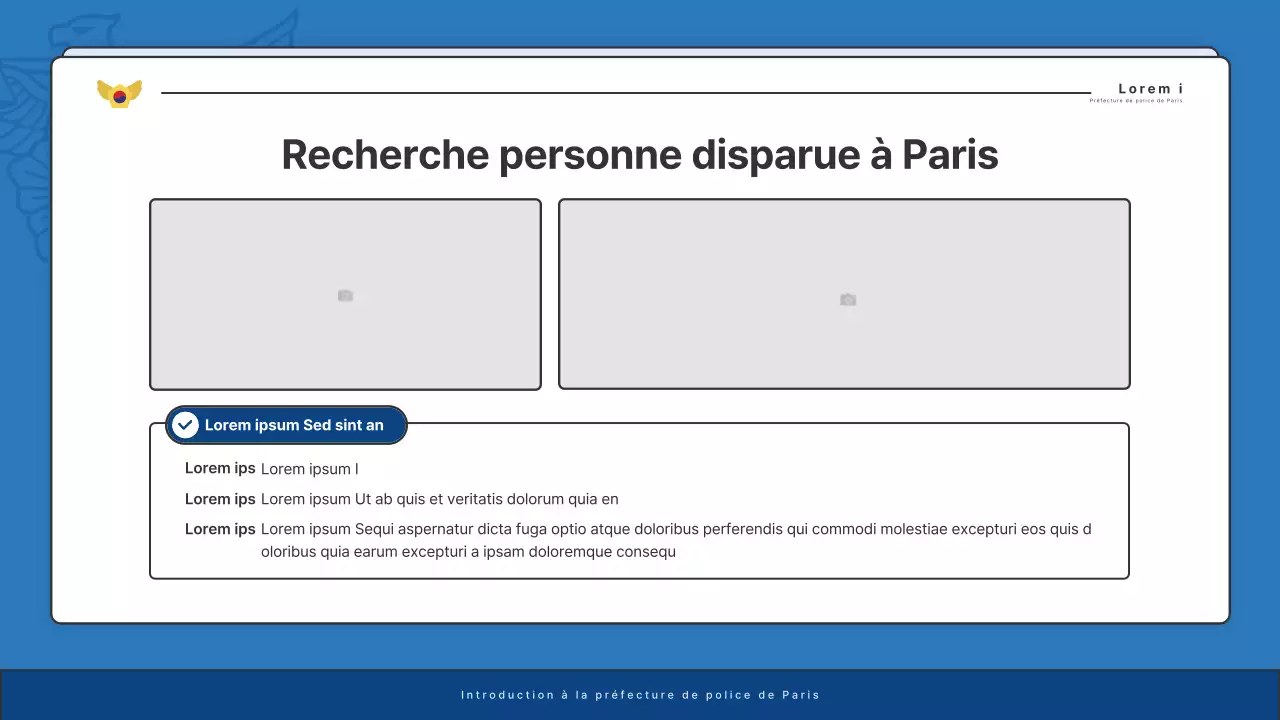 Affichage par défaut des bulletins d'information des commissariats de police en bleu et bleu marine
