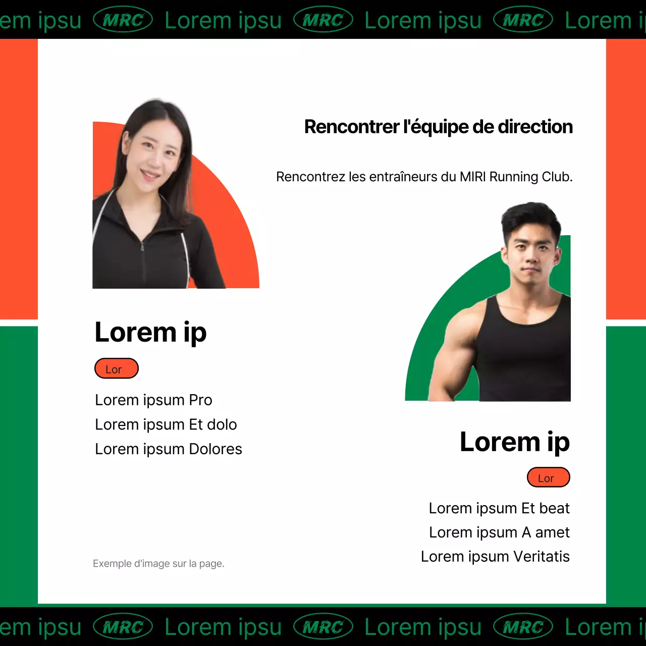 Recruter des membres pour un club de course à pied orange kitsch