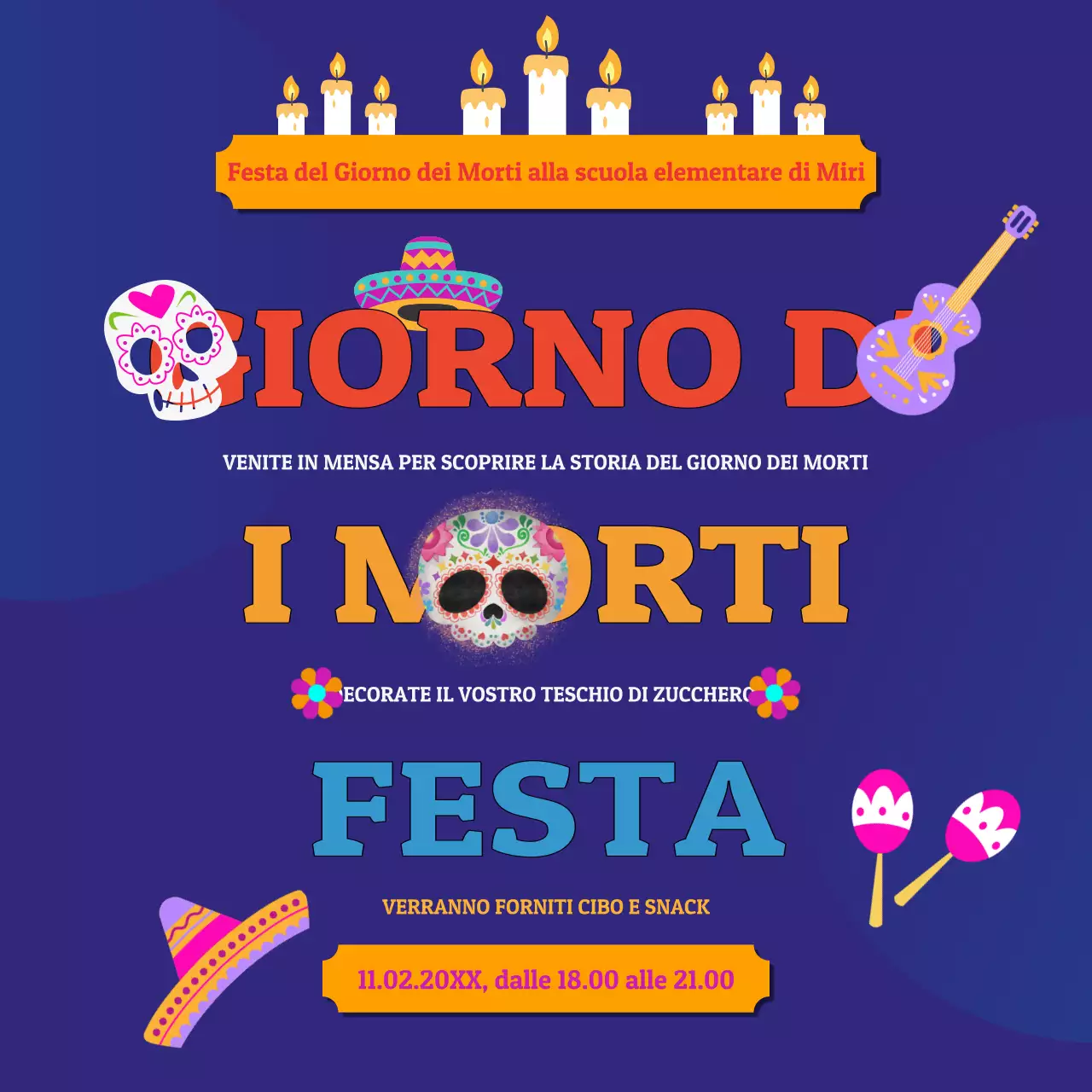 Invito kitsch della marina per la festa dei morti
