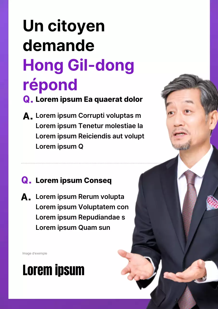 Une campagne électorale simple en violet et blanc