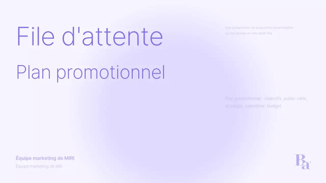 Un simple dossier promotionnel violet et gris