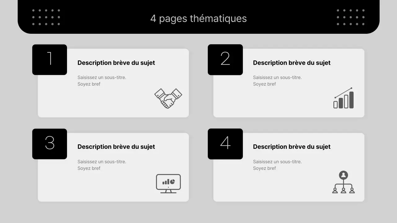 Une proposition commerciale moderne en noir et blanc