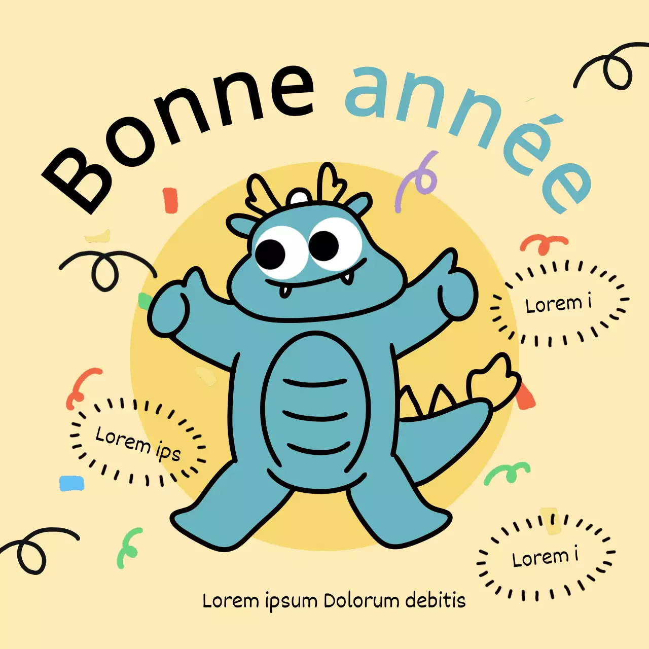 Une jolie annonce bleue et jaune pour les soldes du Nouvel An lunaire