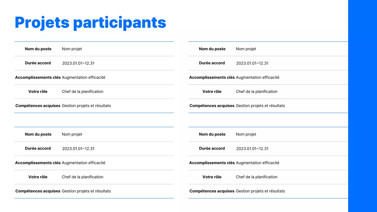Portefeuille de carrière simple sur fond bleu