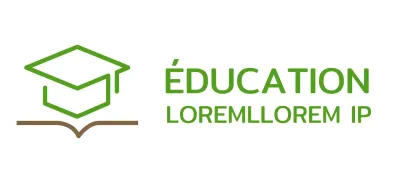 Apprentissage intelligent avec une casquette verte de bachelier et un logo d'illustration de livre