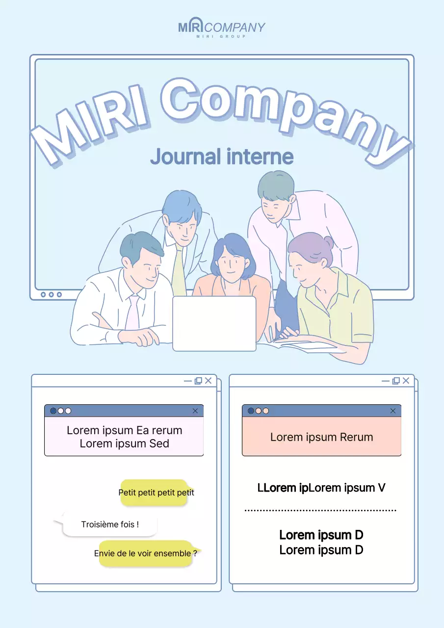 Une jolie annonce d'entreprise en bleu clair