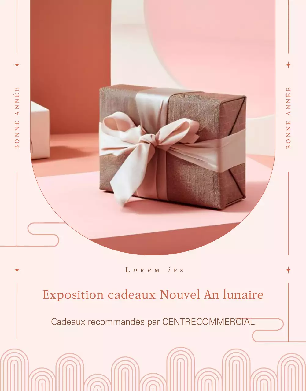 Promouvoir un coffret de Noël tendance en rose et beige