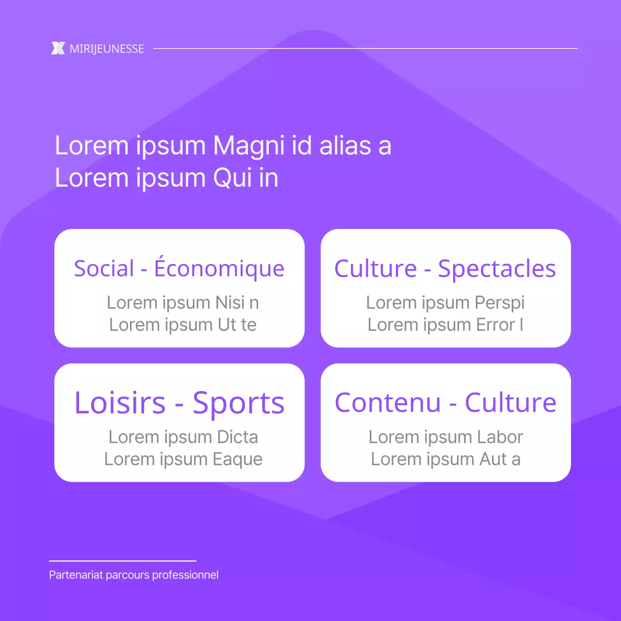 Un simple argumentaire de recrutement communautaire en violet et blanc