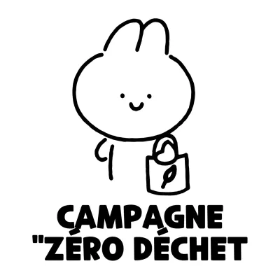 Une campagne zéro déchet avec une jolie illustration de lapin dessinée à la main