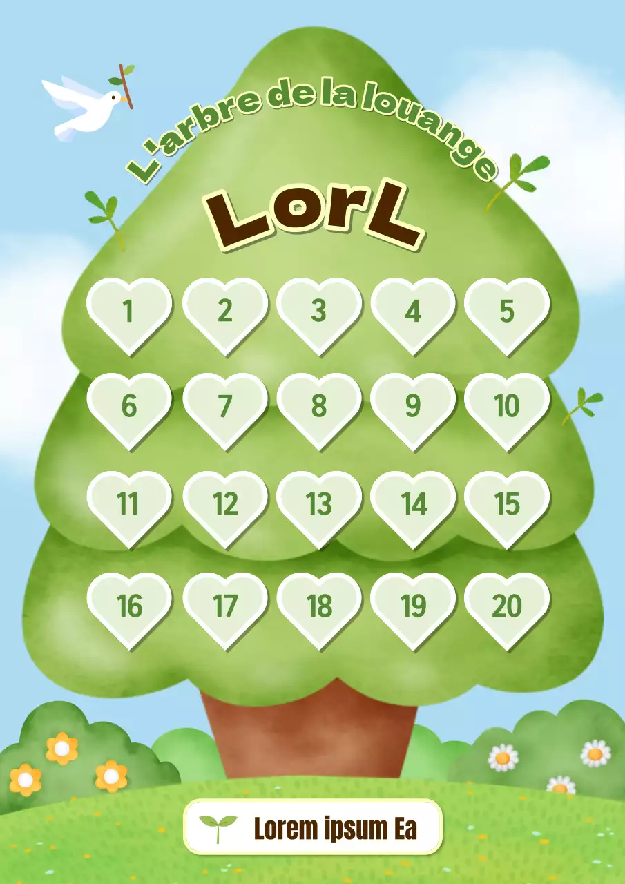 Mignon autocollant de compliment vert et bleu clair "Bien fait".