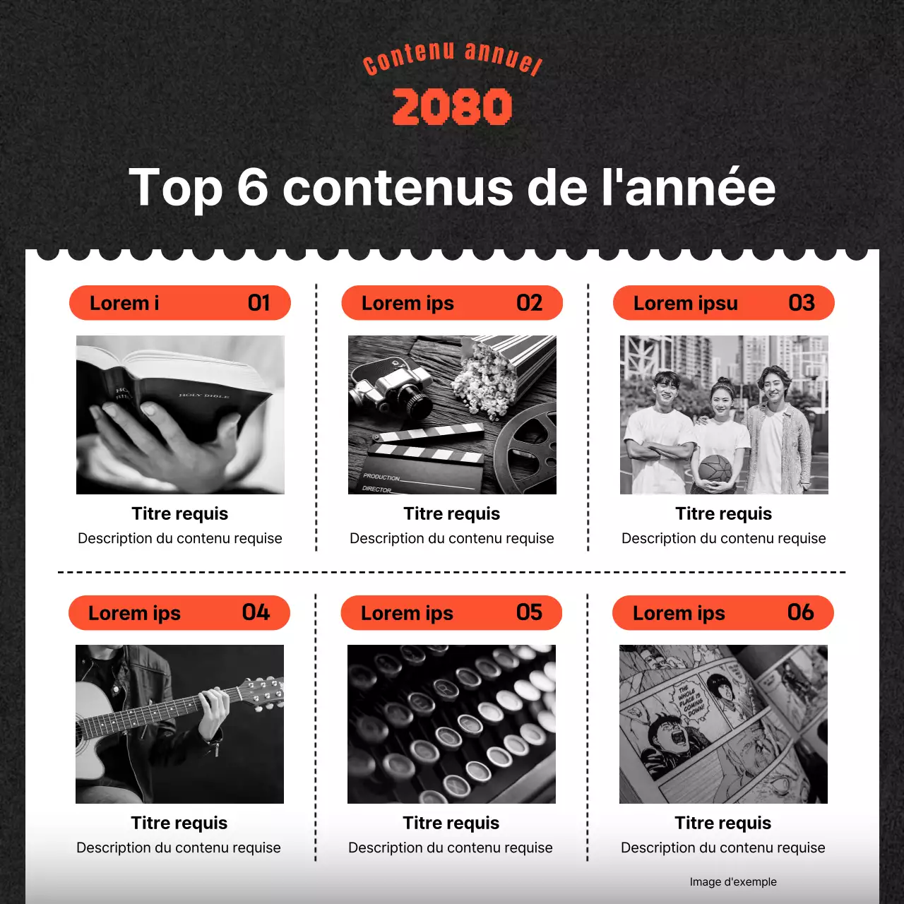 Un simple billet de fin d'année en orange et noir