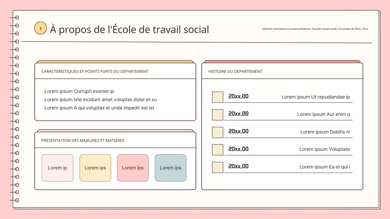 Une orientation simple des nouveaux employés en rose et bleu clair