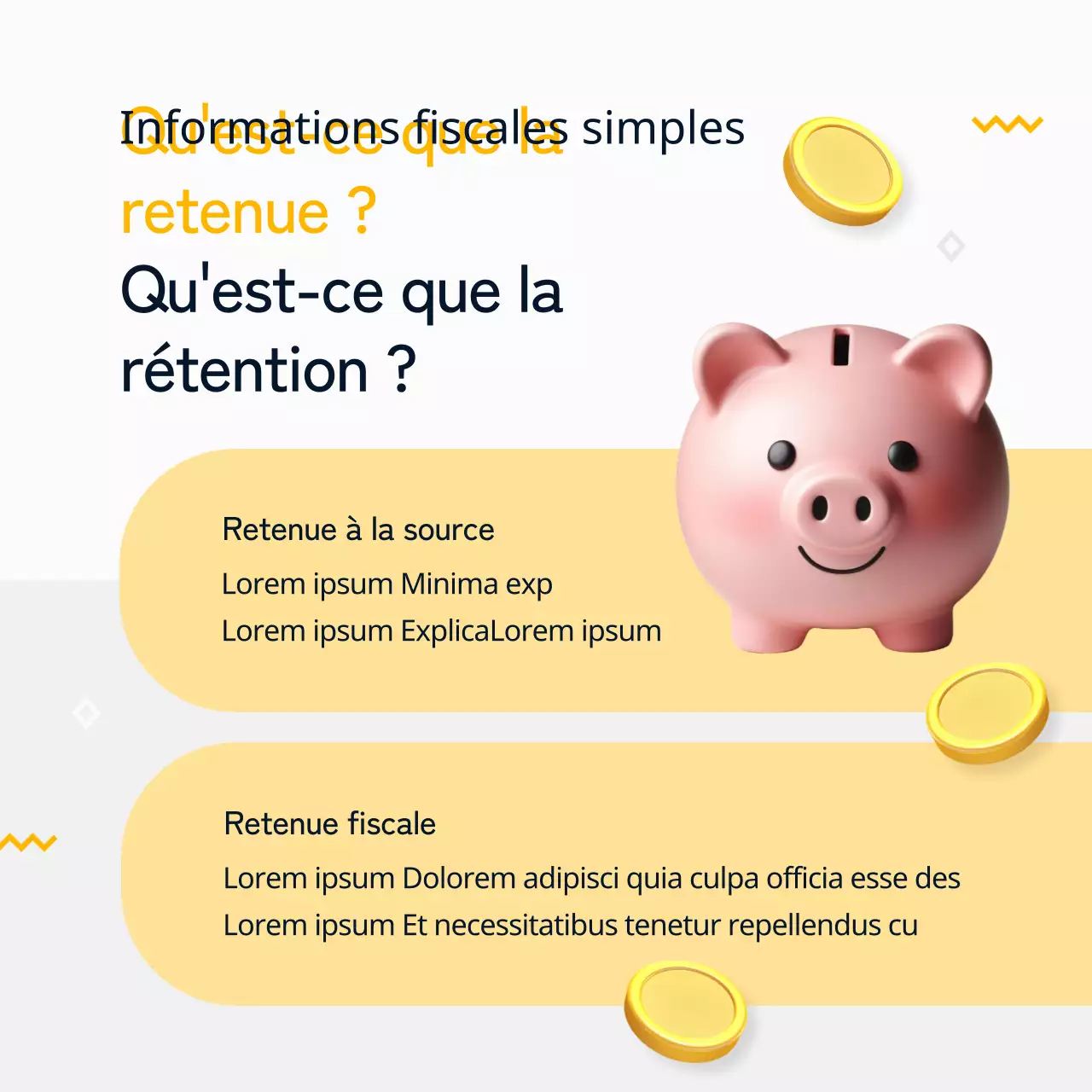 Promouvoir un cabinet fiscal et comptable moderne en jaune et noir