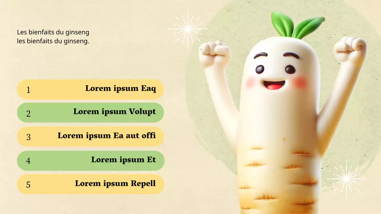 Un plan simple jaune et vert pour un festival local du ginseng