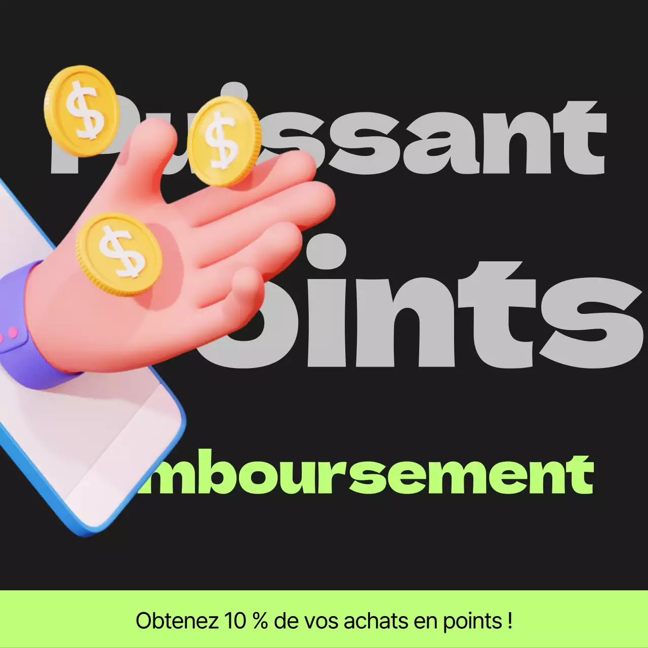 Poste de paiement des points Cyberpunk en noir et vert lime