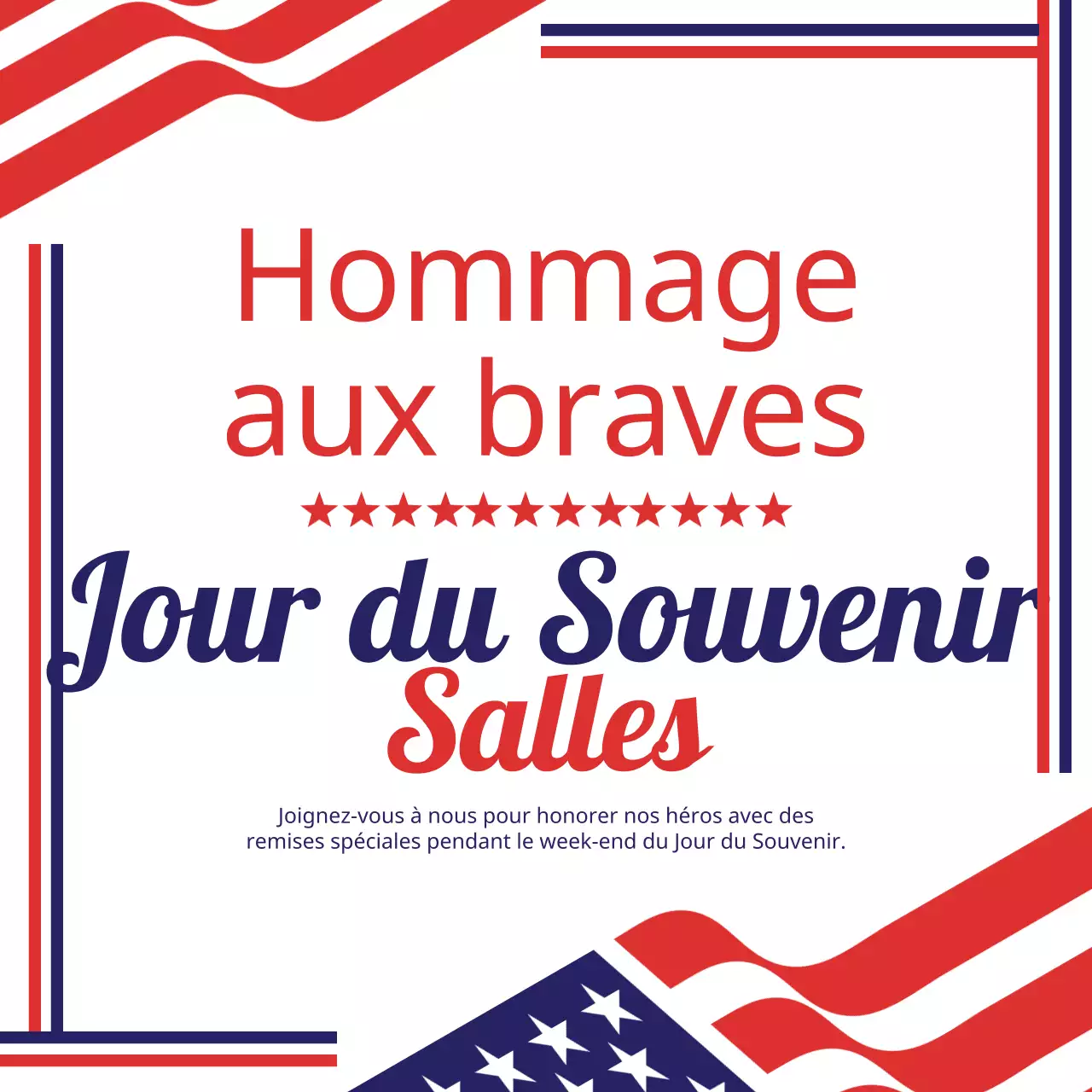 Promouvoir les ventes rouges et bleues du Memorial Day aux États-Unis