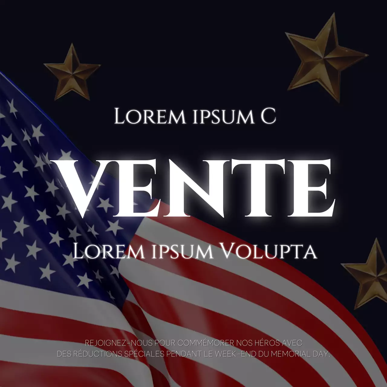 Publicité pour la vente de la journée du souvenir en blanc et or