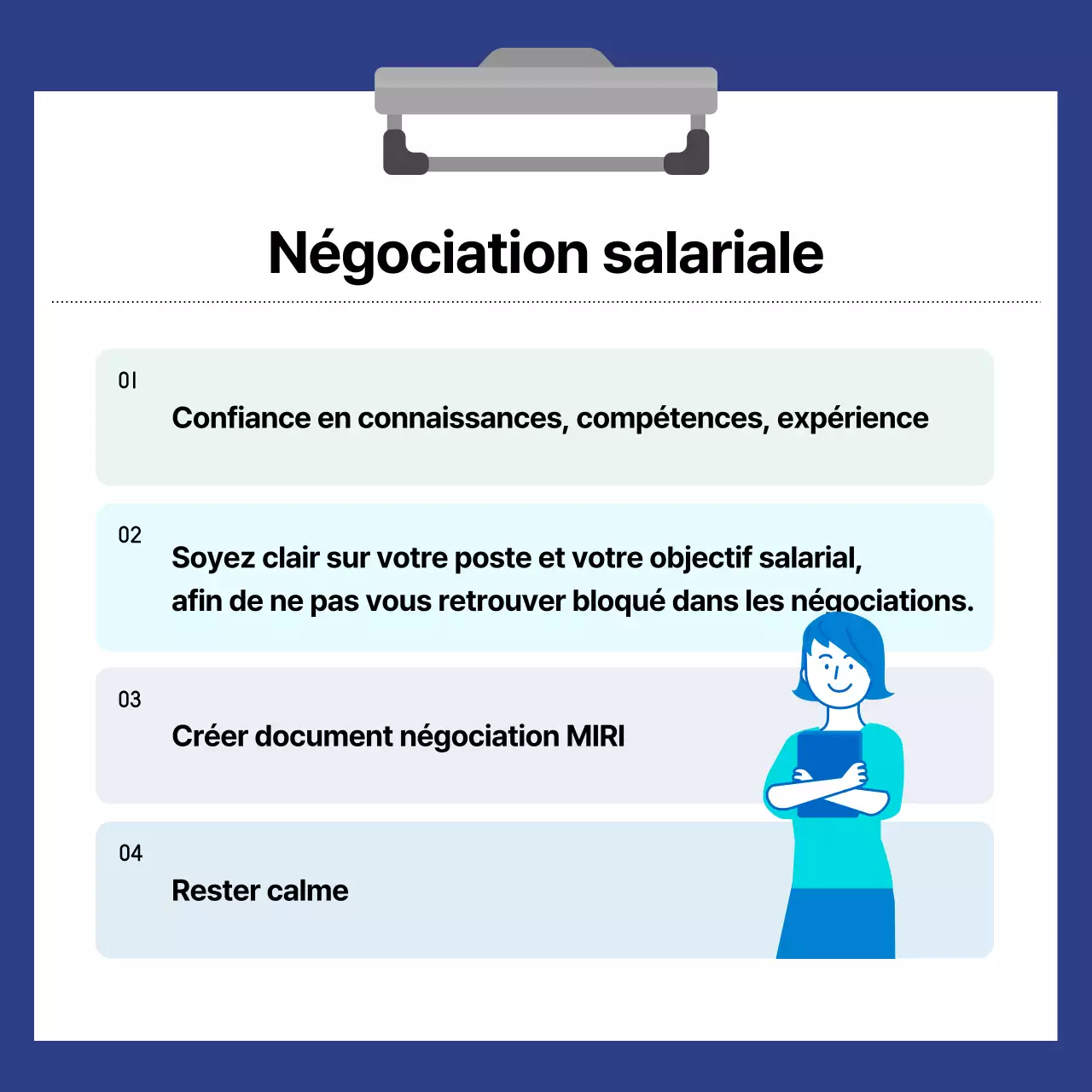 Un guide moderne de la négociation salariale en bleu et bleu clair