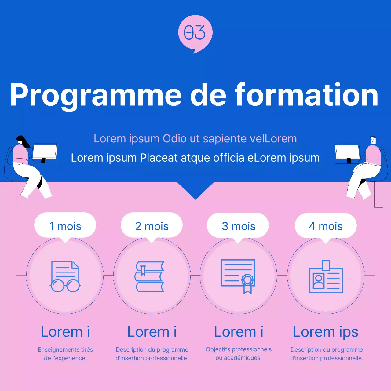 Promouvoir le programme moderne bleu et rose "Women's Career Leap" (Saut de carrière pour les femmes)
