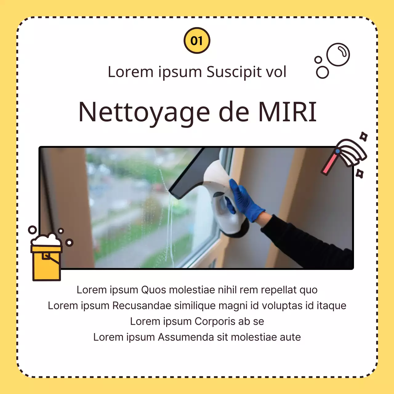 Faites la promotion de votre entreprise de nettoyage jaune et mignon