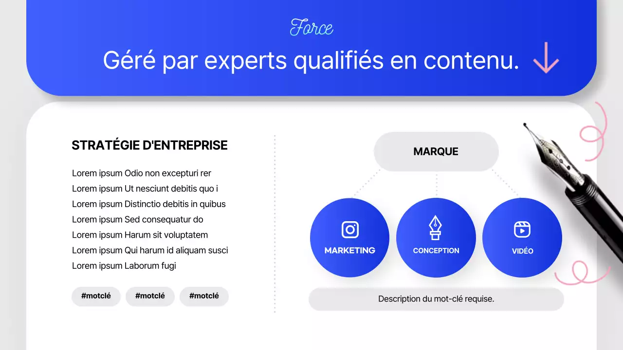 Lettre de motivation d'une entreprise de narration moderne en bleu et rose