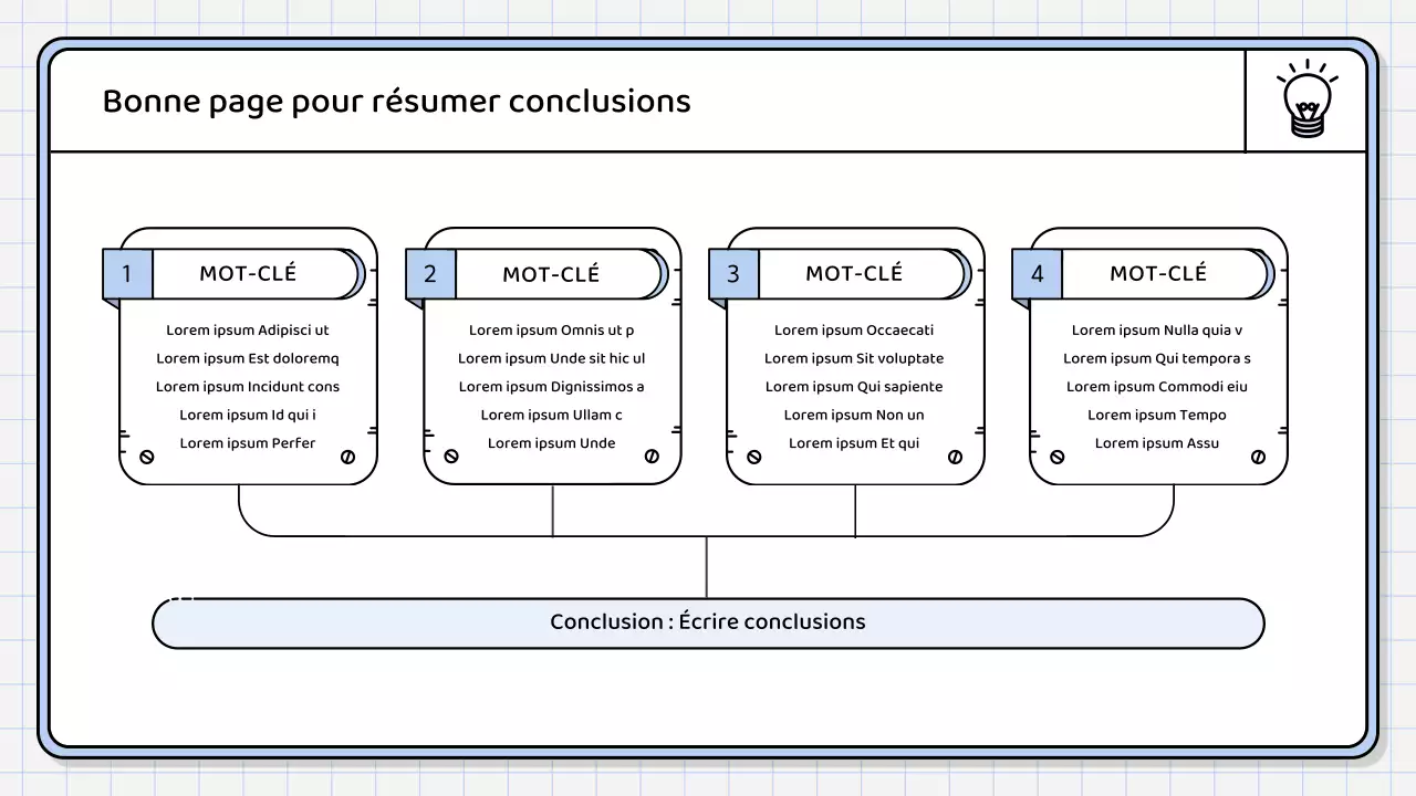 Un rapport de synthèse simple, de couleur bleu clair