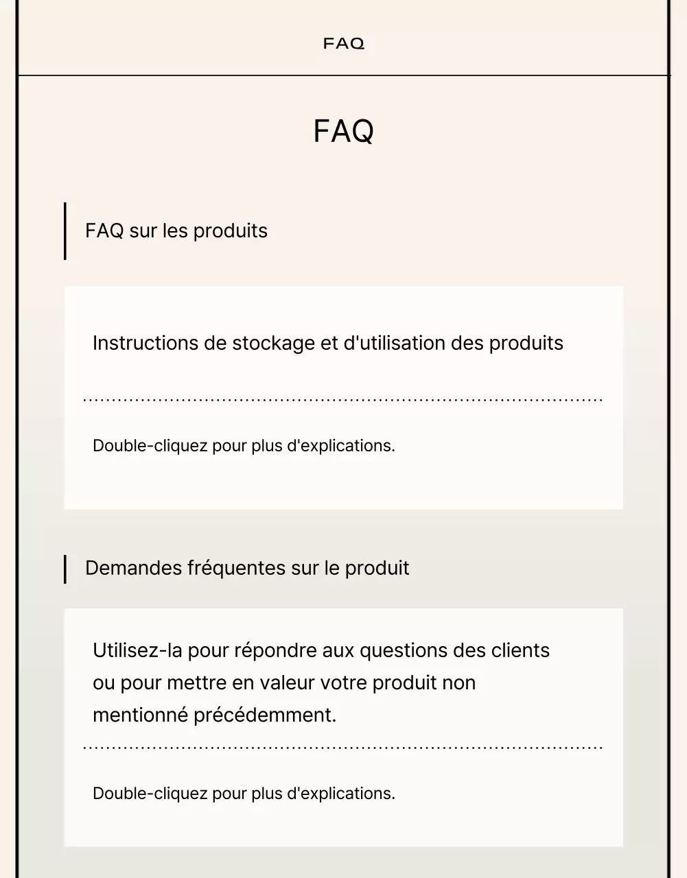 Style basique en noir et beige Déclaration de la marque Commerce