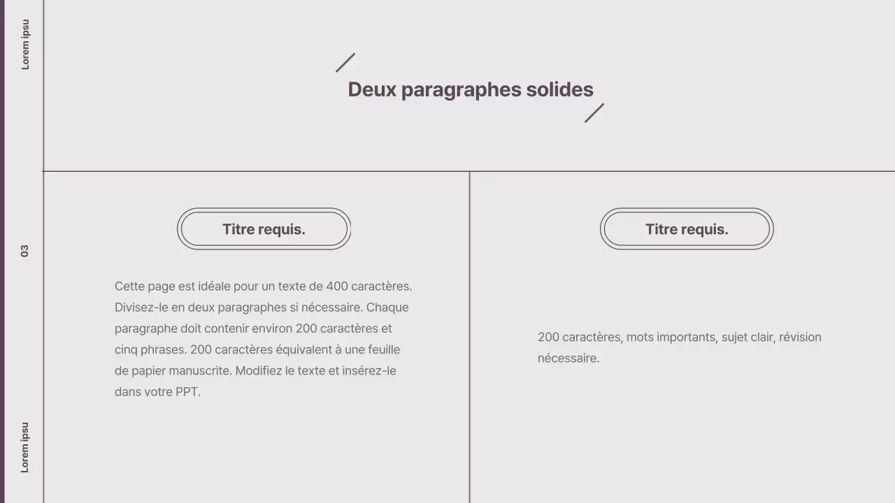 Explication de la mise en page de style minimaliste en violet