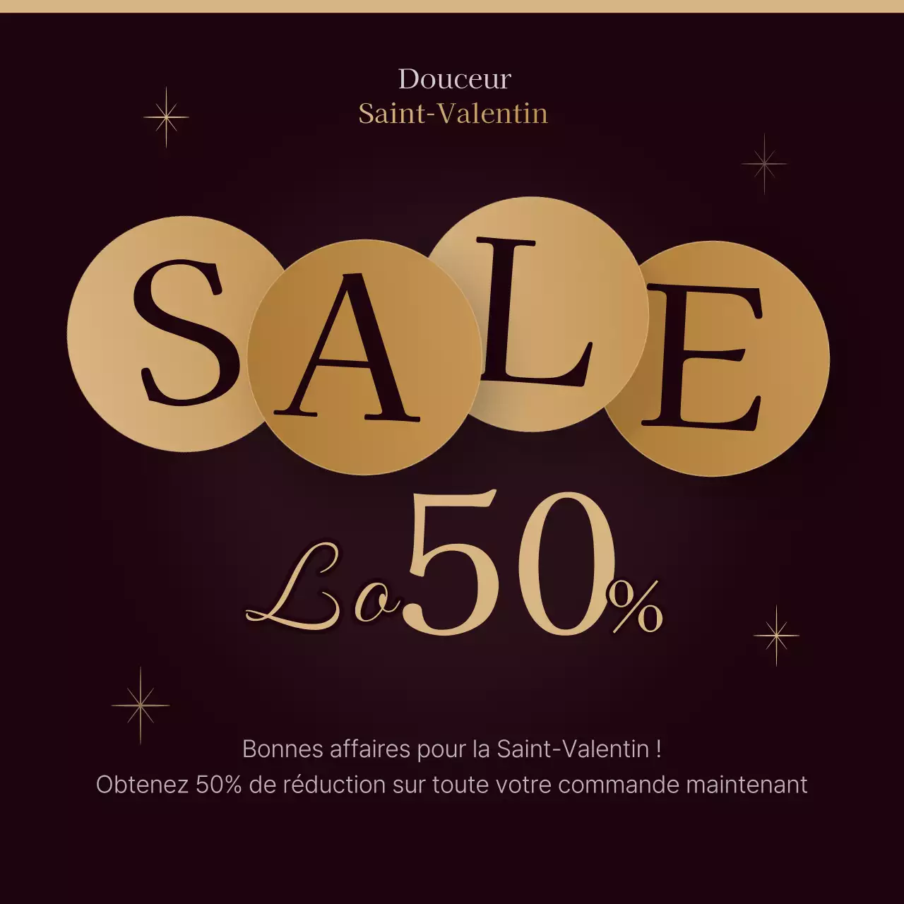 Flyer de la Saint-Valentin en marron et beige avec une touche de classe
