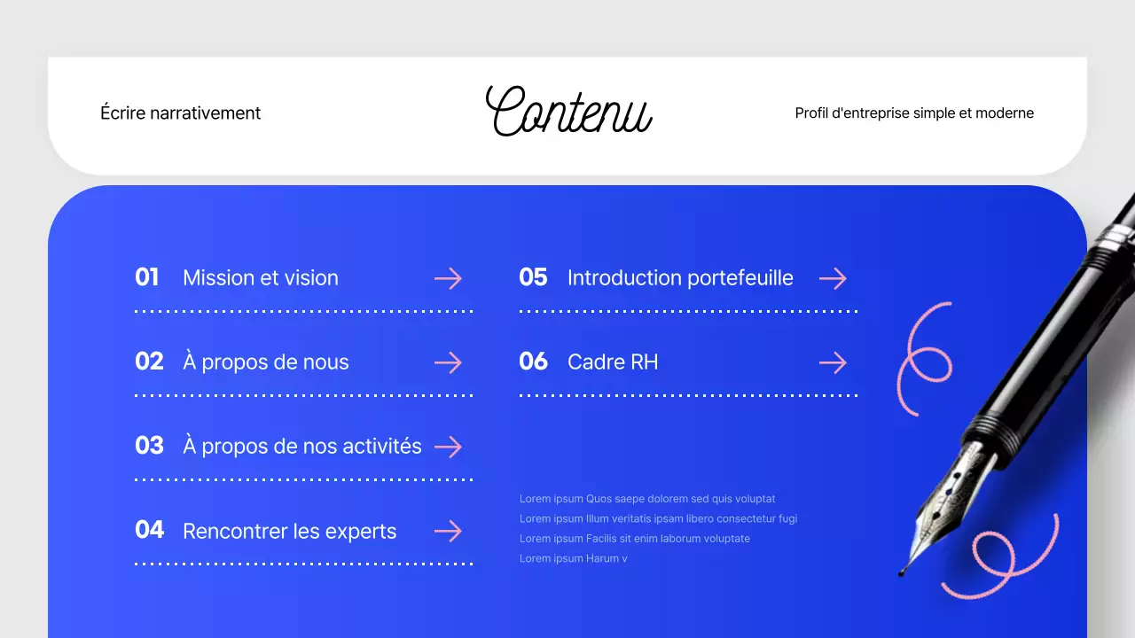 Lettre de motivation d'une entreprise de narration moderne en bleu et rose